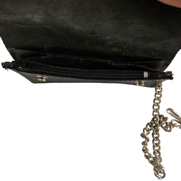 VTG Harley Davidson Black Leather Chain Wallet Bar and Shield Eagle Licensed USA - Picture 8 of 14